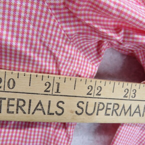 Tattersall London Shirt Mens Size 16 1/2 Pink Check Long Sleeve Button Up‎ - Picture 8 of 9
